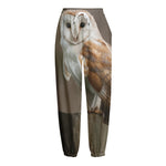 Barn Owl Print Fleece Lined Knit Pants