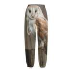 Barn Owl Print Fleece Lined Knit Pants