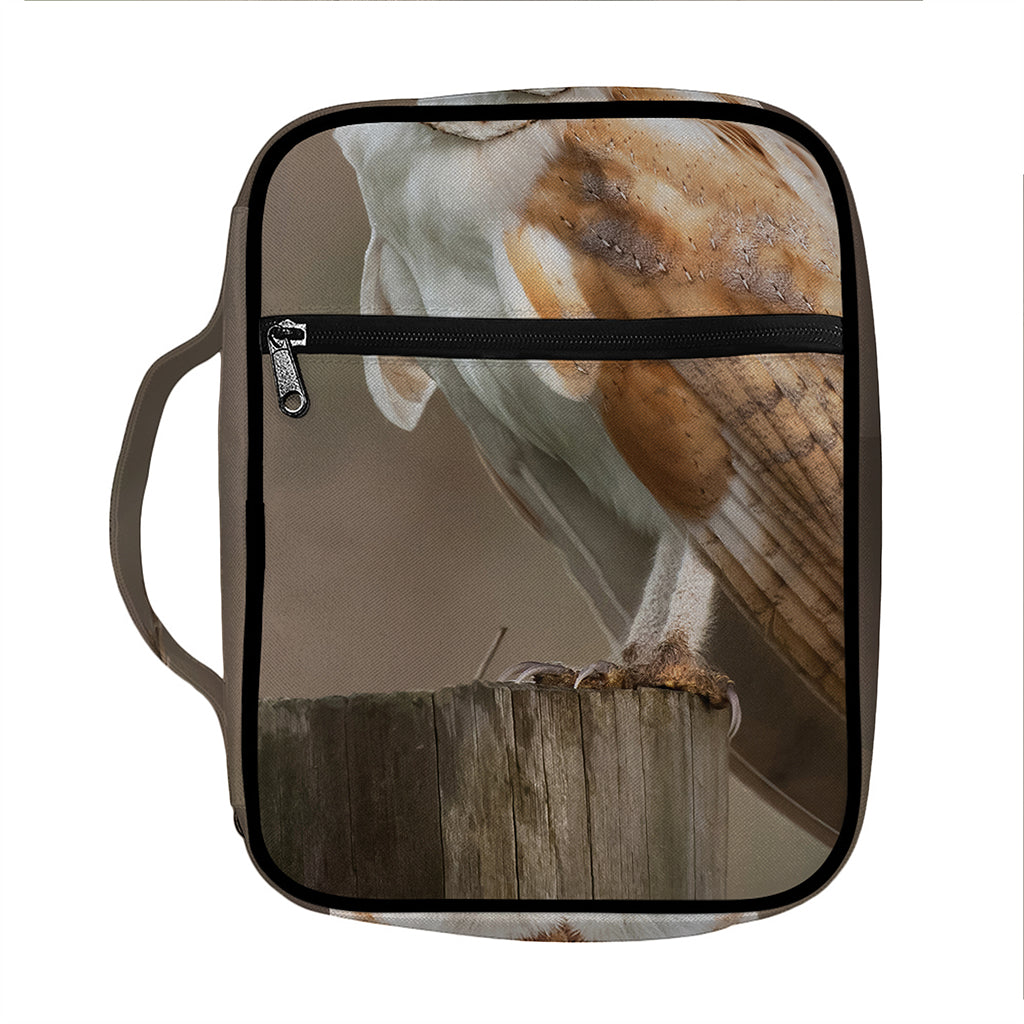 Barn Owl Print Front Pocket Bible Bag