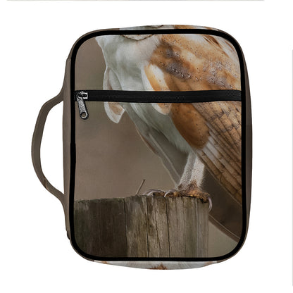 Barn Owl Print Front Pocket Bible Bag