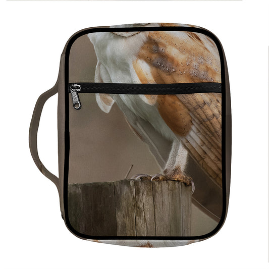 Barn Owl Print Front Pocket Bible Bag