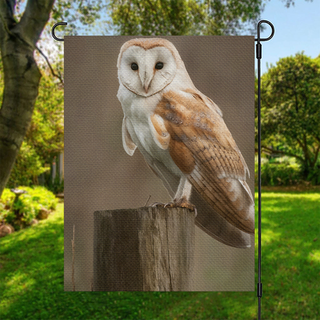 Barn Owl Print Garden Flag