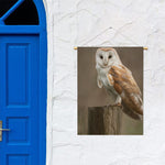 Barn Owl Print Garden Flag