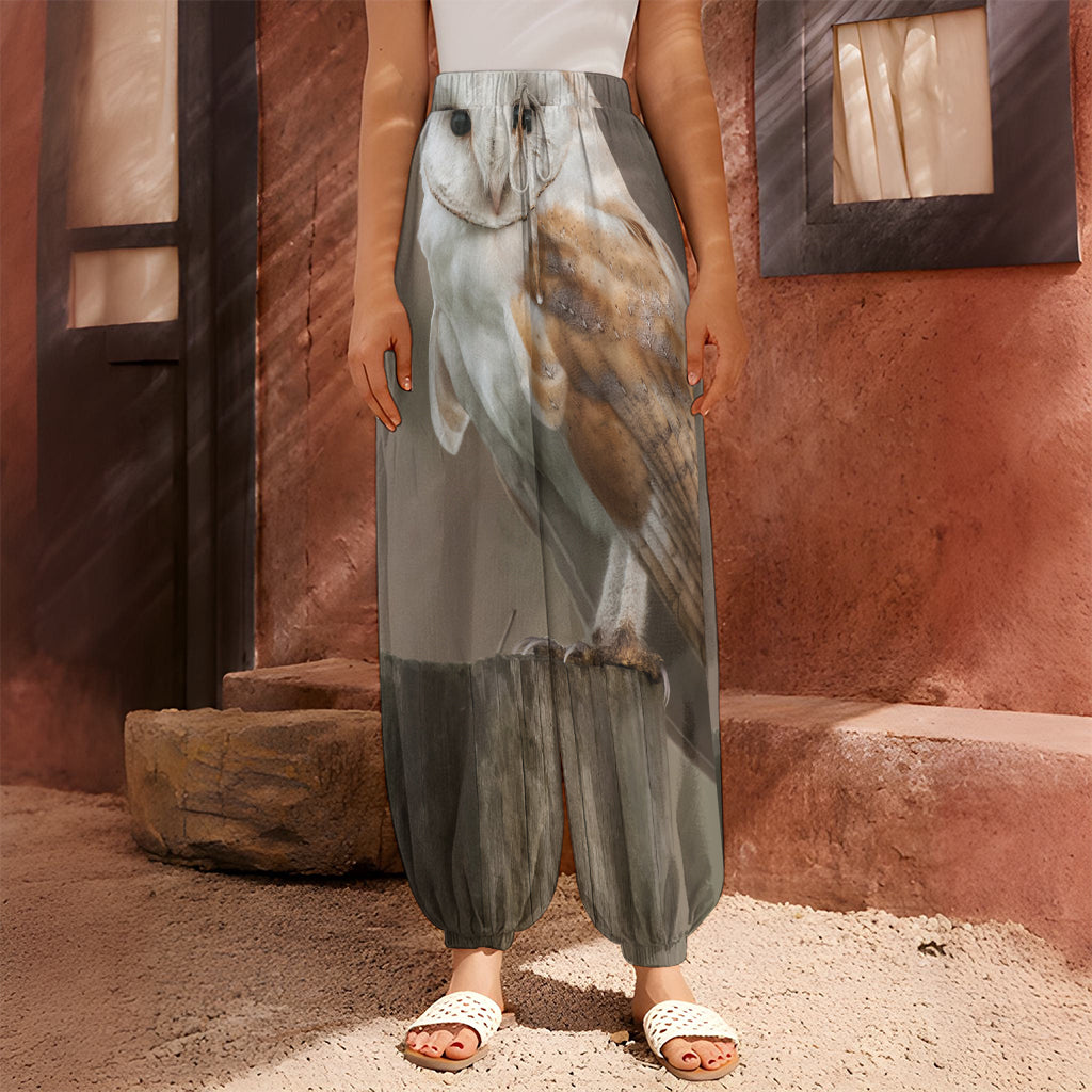 Barn Owl Print Harem Pants