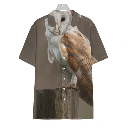 Barn Owl Print Hawaiian Shirt