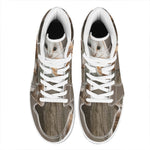 Barn Owl Print High Top Leather Sneakers