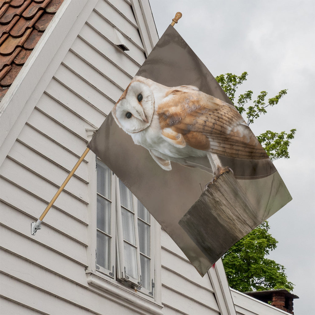 Barn Owl Print House Flag