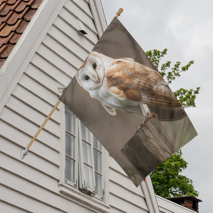 Barn Owl Print House Flag
