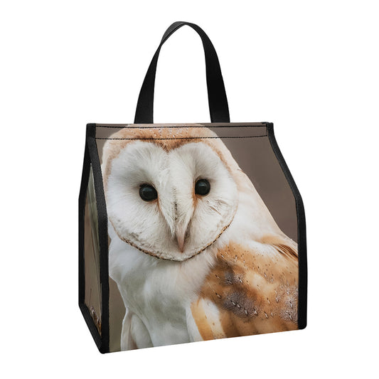 Barn Owl Print Insulated Lunch Tote