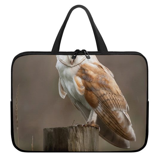 Barn Owl Print Laptop Sleeve With Handle