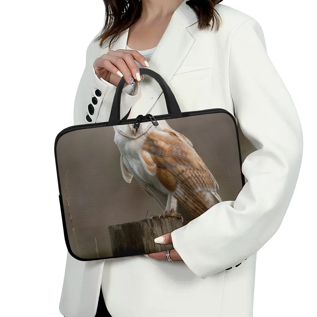 Barn Owl Print Laptop Sleeve With Handle