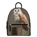 Barn Owl Print Leather Backpack