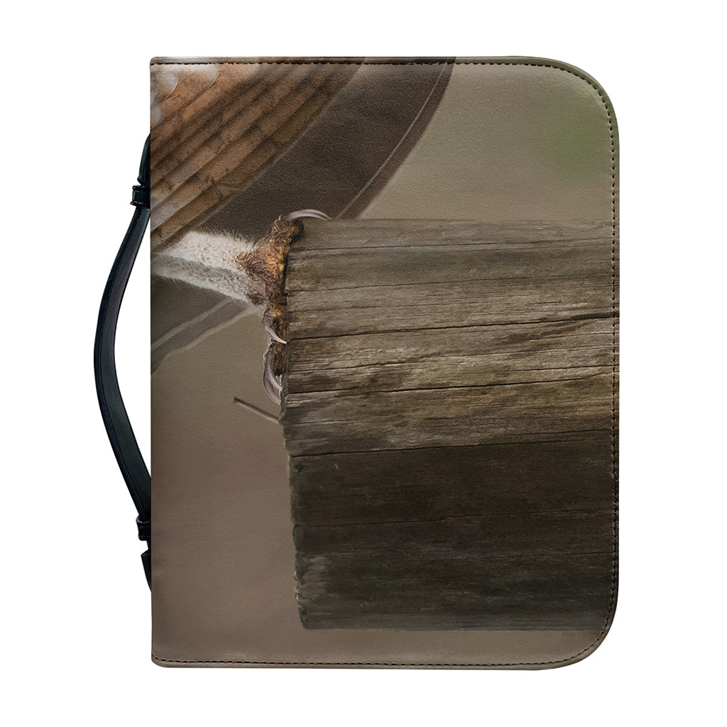 Barn Owl Print Leather Bible Cover