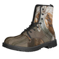 Barn Owl Print Lace-Up Boots