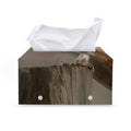 Barn Owl Print Leather Tissue Box Cover