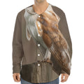 Barn Owl Print Long Sleeve Baseball Jersey