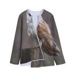 Barn Owl Print Long Sleeve Short Coat