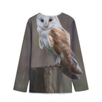 Barn Owl Print Long Sleeve Short Coat