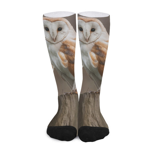 Barn Owl Print Long Socks