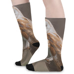 Barn Owl Print Long Socks