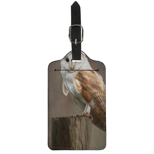 Barn Owl Print Luggage Tag