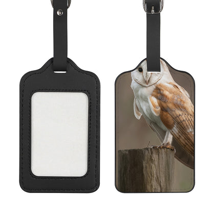 Barn Owl Print Luggage Tag