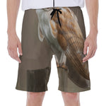 Barn Owl Print Men's Beach Shorts