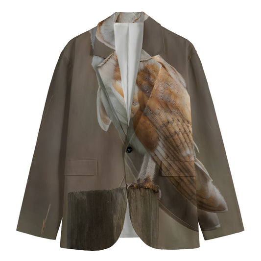 Barn Owl Print Men's Blazer