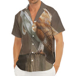 Barn Owl Print Men's Deep V-Neck Shirt