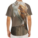 Barn Owl Print Men's Deep V-Neck Shirt