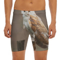 Barn Owl Print Men's Long Boxer Briefs