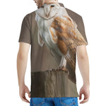 Barn Owl Print Men's Polo Shirt