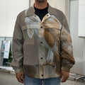 Barn Owl Print Men's Shirt Jacket