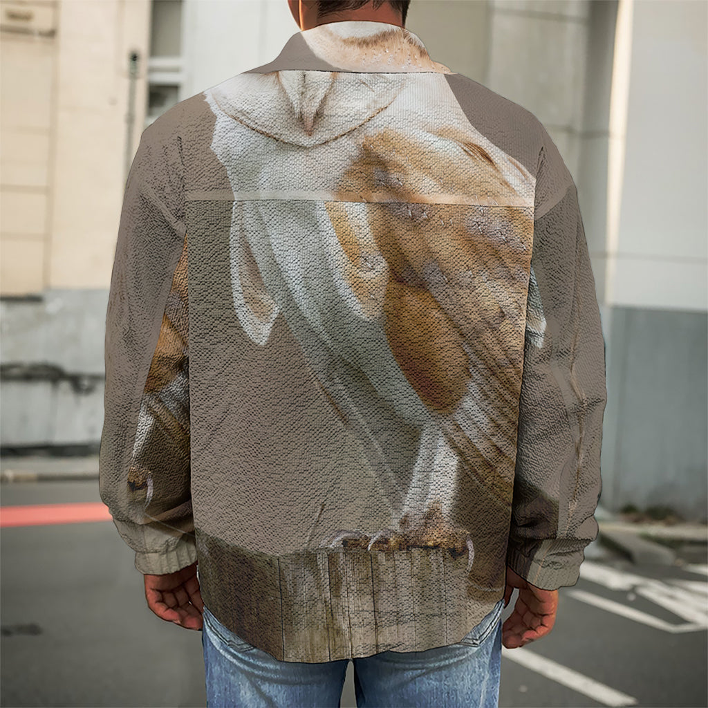 Barn Owl Print Men's Shirt Jacket