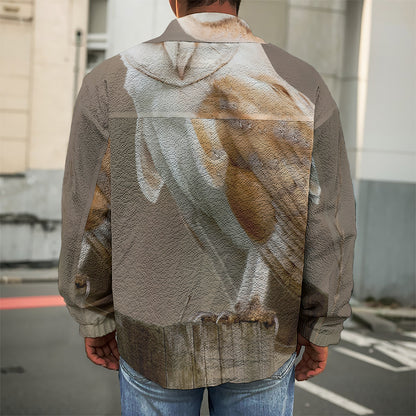 Barn Owl Print Men's Shirt Jacket