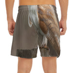 Barn Owl Print Men's Split Running Shorts