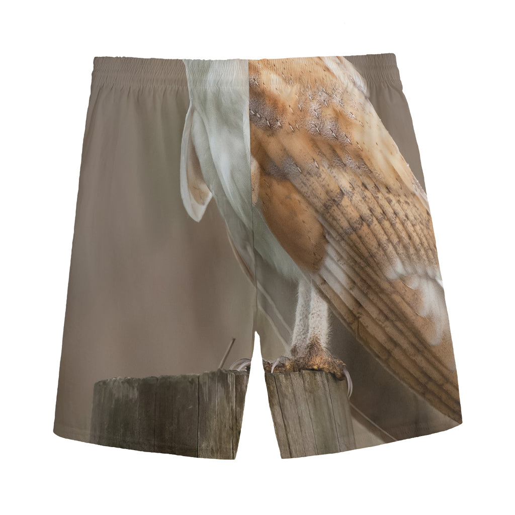 Barn Owl Print Men's Sports Shorts