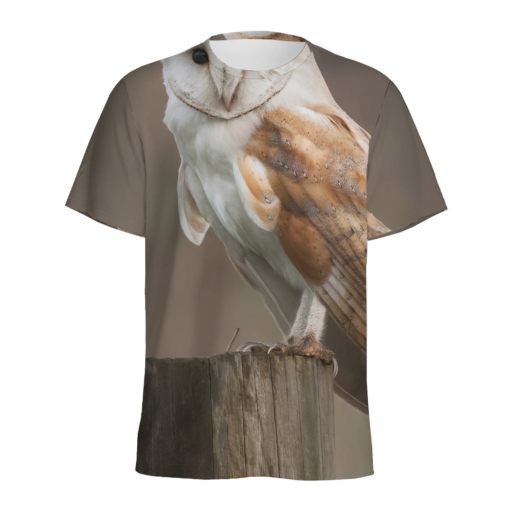 Barn Owl Print Men's Sports T-Shirt