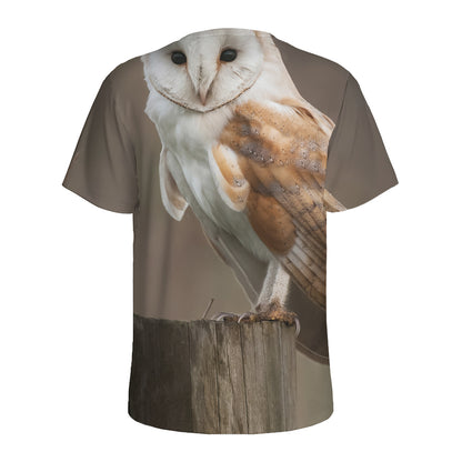 Barn Owl Print Men's Sports T-Shirt
