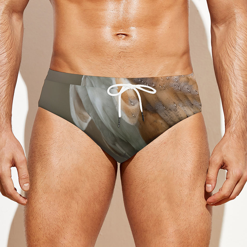 Barn Owl Print Men's Swim Briefs