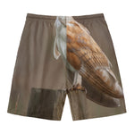 Barn Owl Print Men's Swim Trunks