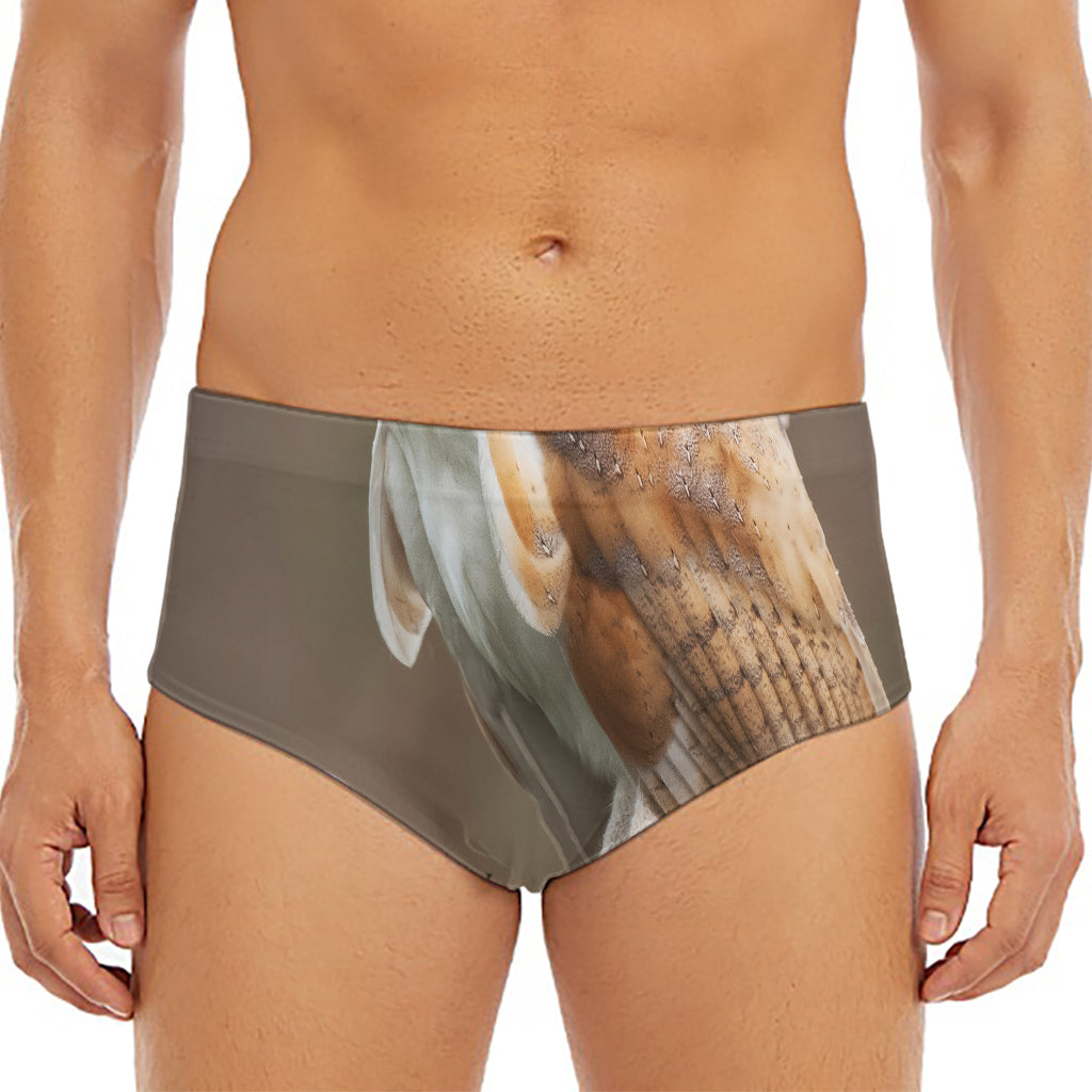 Barn Owl Print Men's Triangle Swim Briefs