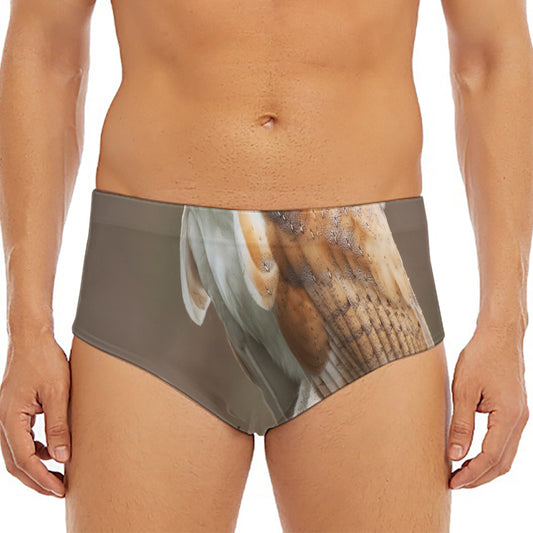 Barn Owl Print Men's Triangle Swim Briefs