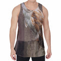 Barn Owl Print Men's Velvet Tank Top