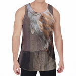 Barn Owl Print Men's Velvet Tank Top