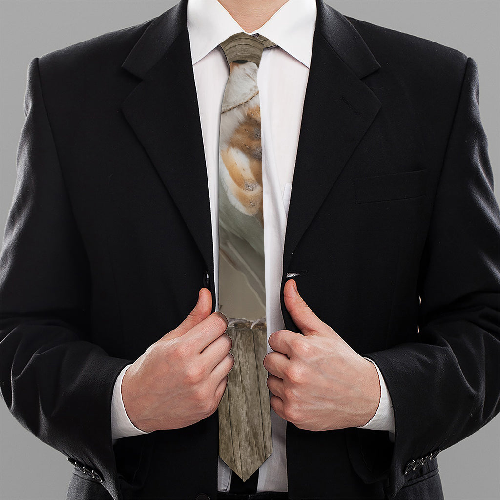 Barn Owl Print Necktie