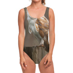 Barn Owl Print One Piece Swimsuit