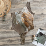 Barn Owl Print One Shoulder Bodysuit