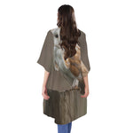 Barn Owl Print Open Front Beach Cover Up