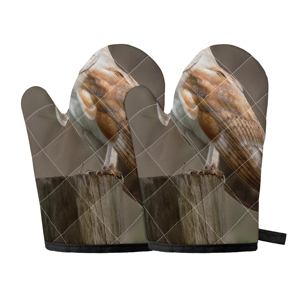 Barn Owl Print Oven Mitts